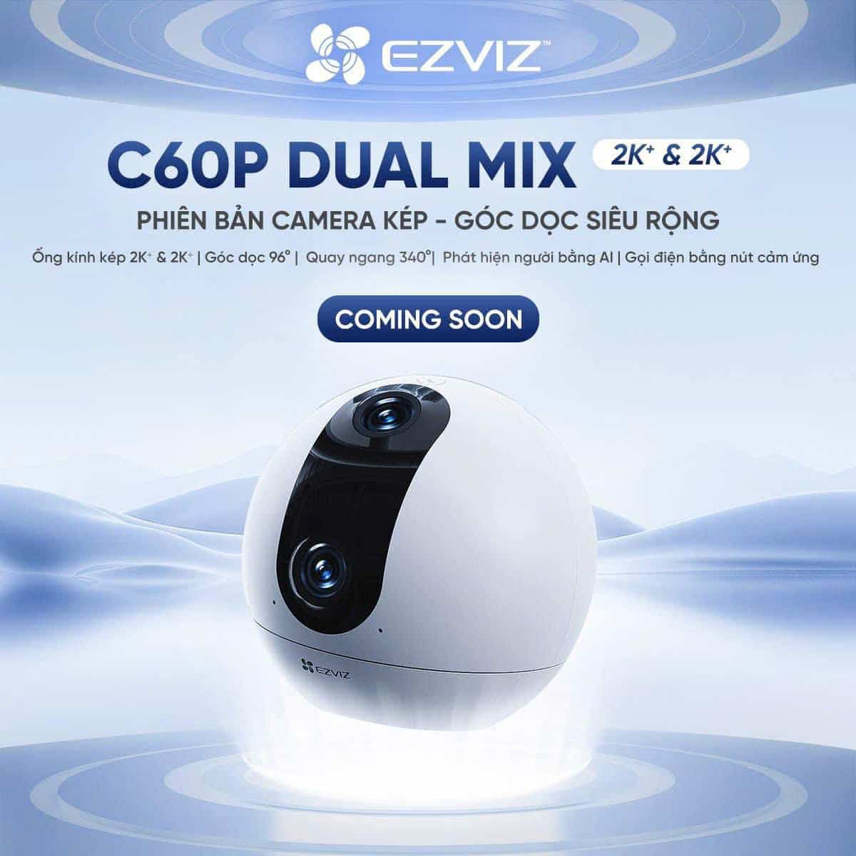 Camera WiFi EZVIZ C60P Dual Mix chất lượng h&igrave;nh ảnh 2k sắc n&eacute;t