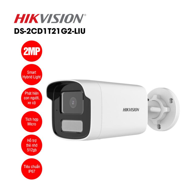 Camera IP 2MP thân trụ HIKVISION DS-2CD1T21G2-LIU ( Hồng ngoại 50m)