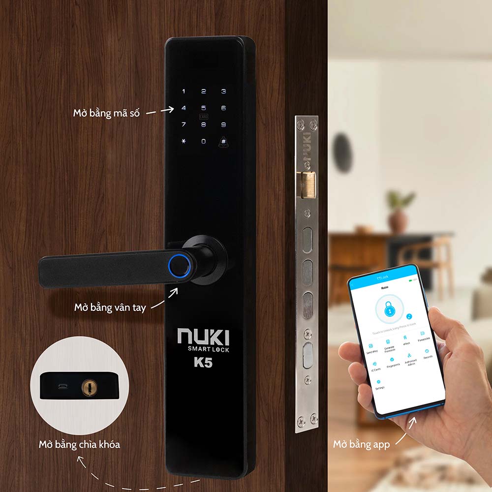 Khóa Cửa Thông Minh Nuki K5 – Mới Nhất app ttlock
