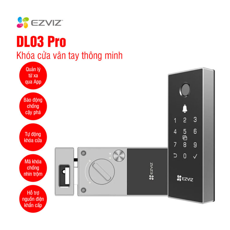 Khóa cửa vân tay Ezviz DL03 Pro – (Có app)